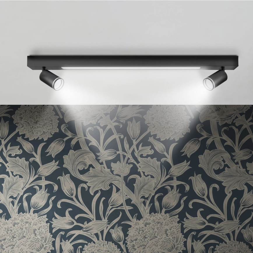 LED loftlampe PARIS LED/24W/230V + 2xGU10/10W sort