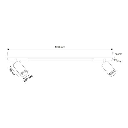 LED loftlampe PARIS LED/24W/230V + 2xGU10/10W sort