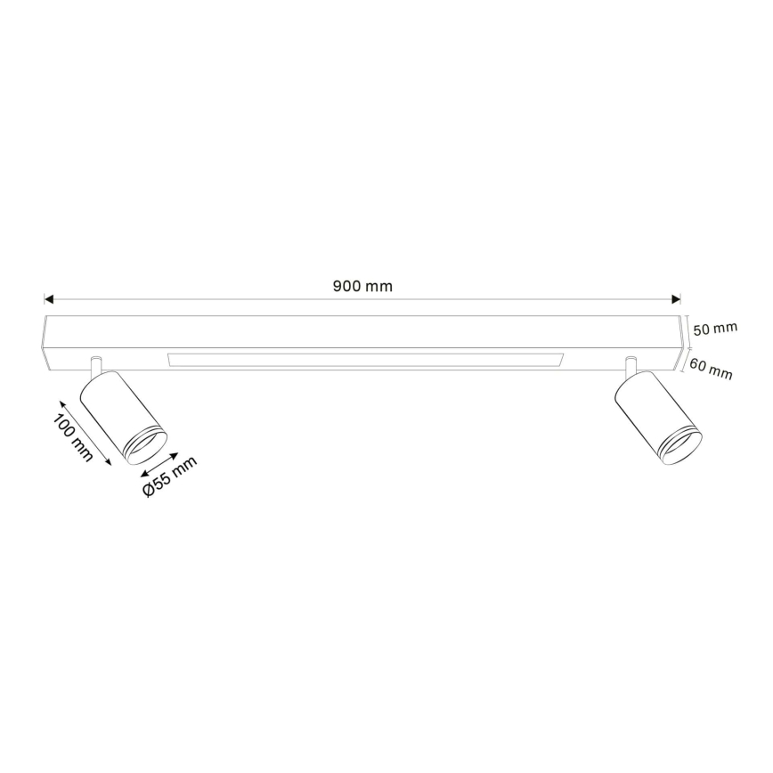 LED loftlampe PARIS LED/24W/230V + 2xGU10/10W sort