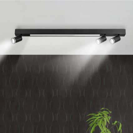 LED loftlampe PARIS LED/24W/230V + 3xGU10/10W sort