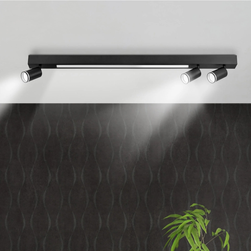 LED loftlampe PARIS LED/24W/230V + 3xGU10/10W sort