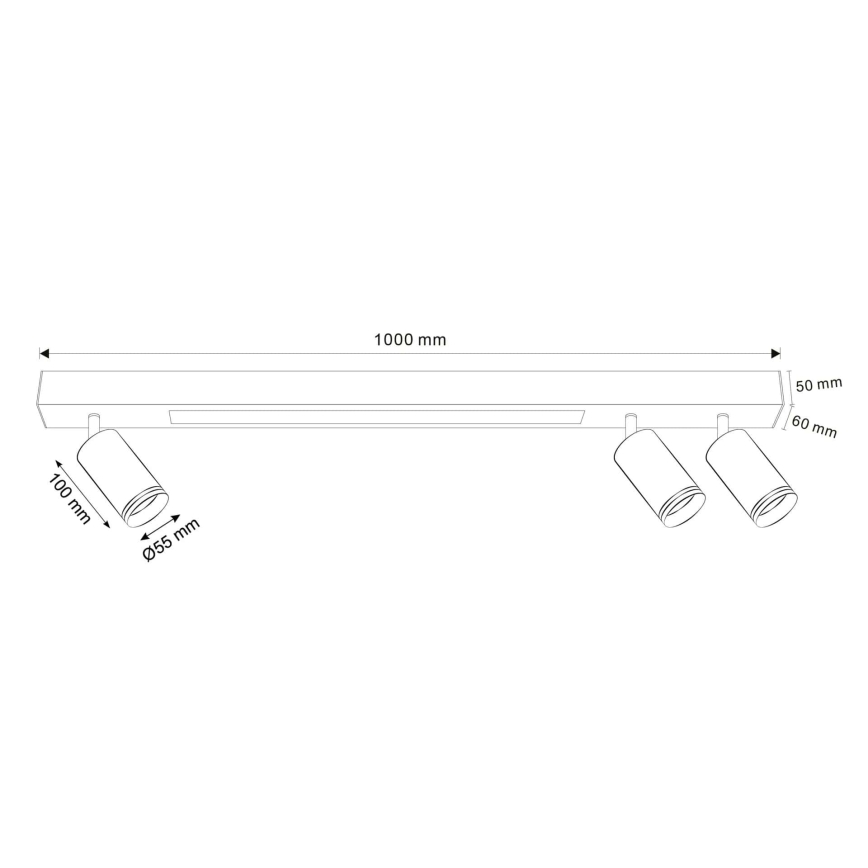 LED loftlampe PARIS LED/24W/230V + 3xGU10/10W sort