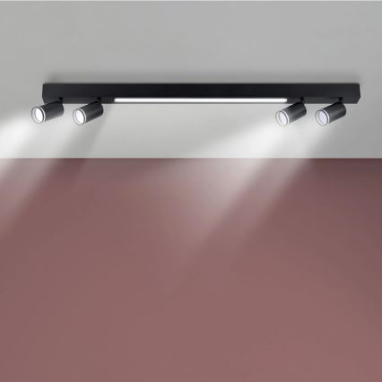 LED loftlampe PARIS LED/24W/230V + 4xGU10/10W sort