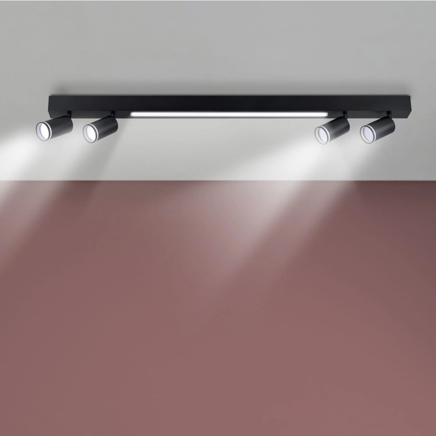 LED loftlampe PARIS LED/24W/230V + 4xGU10/10W sort
