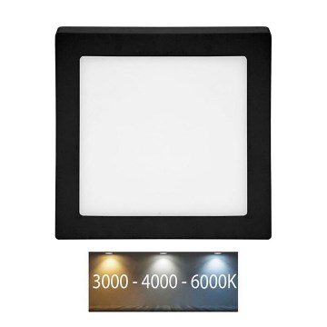 LED loftlampe RAFA LED/12W/230V 3000/4000/6000K 17x17 cm sort