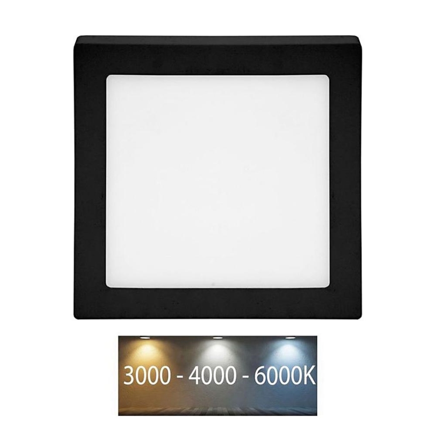LED loftlampe RAFA LED/12W/230V 3000/4000/6000K 17x17 cm sort