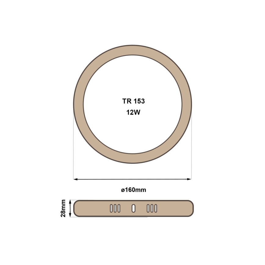 LED loftlampe RING LED/12W/230V 4200K diameter 16 cm brun