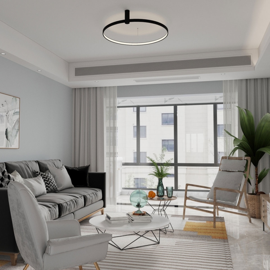 LED loftlampe RING S LED/34W/230V 3000/4000/6000K Ø 60 cm sort