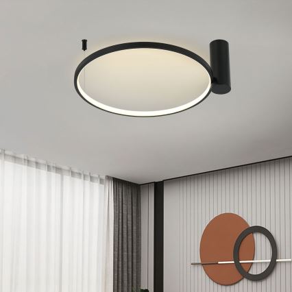 LED loftlampe RING S LED/50W/230V 3000/4000/6000K Ø 90 cm sort