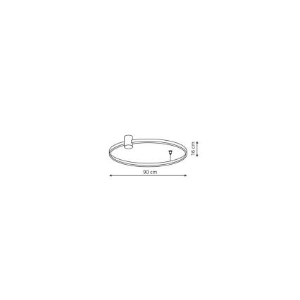 LED loftlampe RING S LED/50W/230V 3000/4000/6000K Ø 90 cm sort