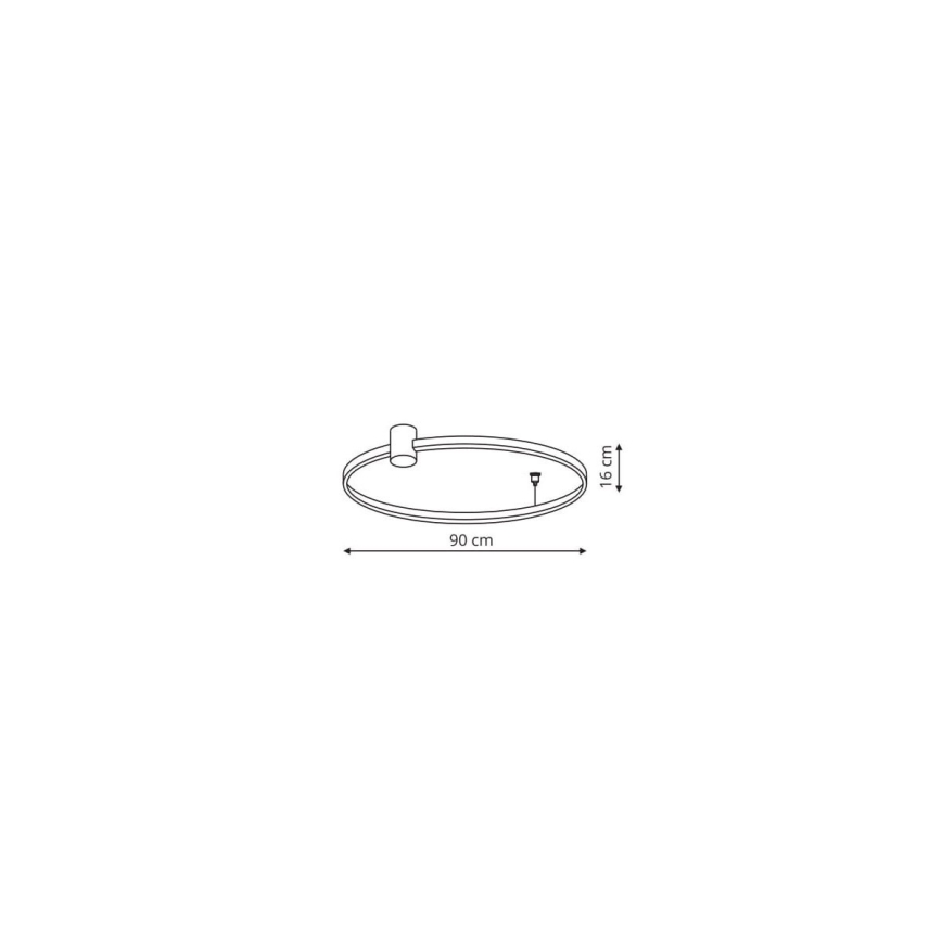 LED loftlampe RING S LED/50W/230V 3000/4000/6000K Ø 90 cm sort