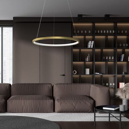 LED lysekrone på kabel ROTONDA LED/27W/230V guld