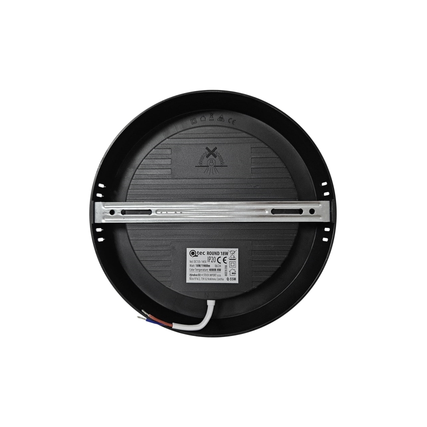 LED loftlampe ROUND LED/18W/230V 4000K diameter 21,7 cm sort