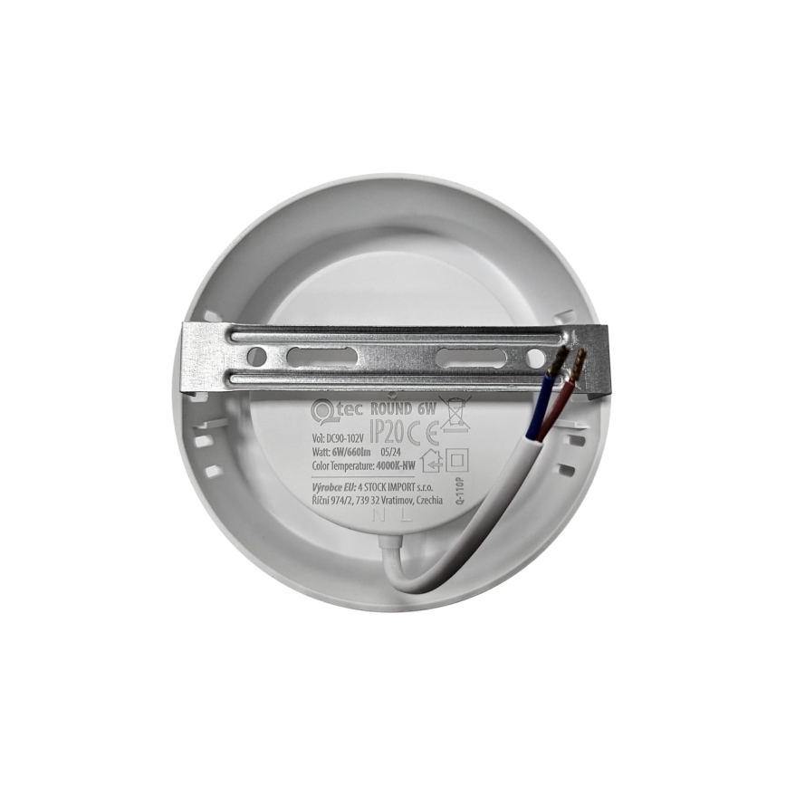 LED loftlampe ROUND LED/6W/230V 4000K diameter 12,1 cm hvid