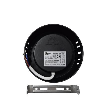 LED loftlampe ROUND LED/6W/230V 4000K diameter 12,1 cm sort