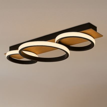 LED loftlampe ROWENA LED/18W/230V sort/brun