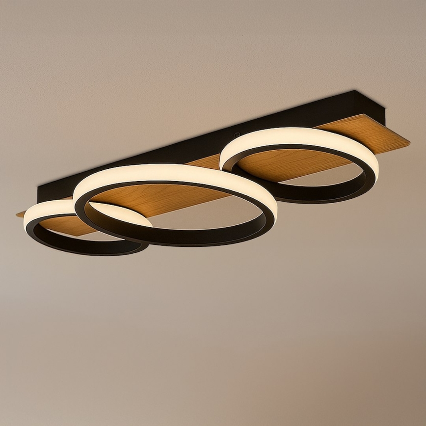 LED loftlampe ROWENA LED/18W/230V sort/brun