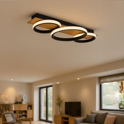 LED loftlampe ROWENA LED/18W/230V sort/brun