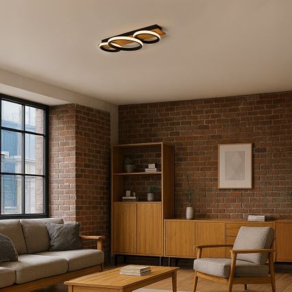 LED loftlampe ROWENA LED/18W/230V sort/brun