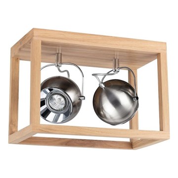 LED loftlampe ROY 2xGU10/5W/230V mat egetræ