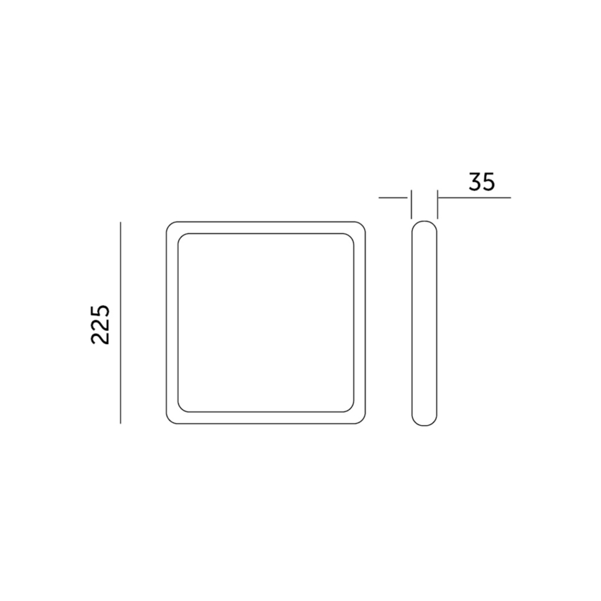 LED loftlampe SIGARO SQUARE LED/24W/230V 4000K IP40