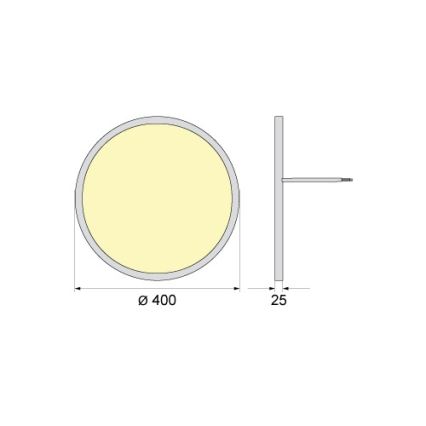 LED loftlampe SIMEN LED/32W/230V 4000K IP40 Ø 40 cm hvid UGR19