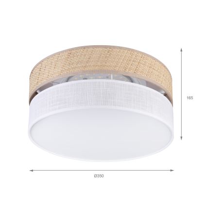 LED-loftlampe SIRJA BOHO LED/20W/230V 4000K Ø 35 cm beige/hvid