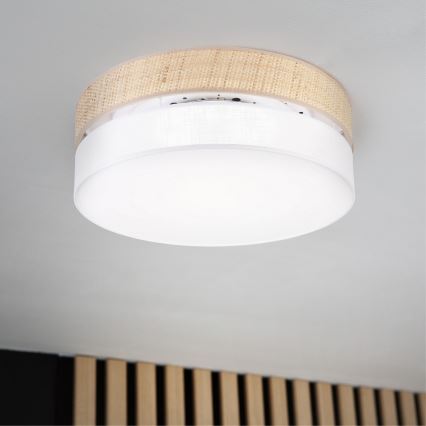LED-loftlampe SIRJA BOHO, LED/36W/230V, 4000K, Ø 45 cm, beige/hvid