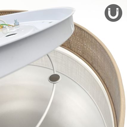 LED-loftlampe SIRJA BOHO, LED/36W/230V, 4000K, Ø 45 cm, beige/hvid