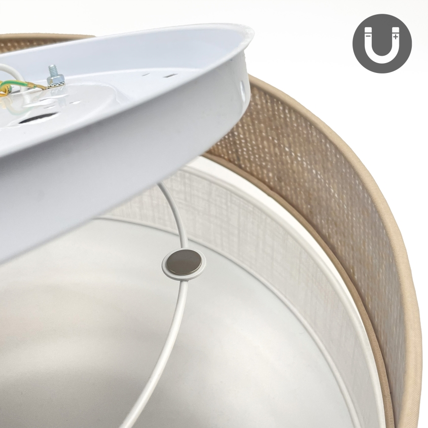 LED-loftlampe SIRJA BOHO, LED/36W/230V, 4000K, Ø 45 cm, beige/hvid