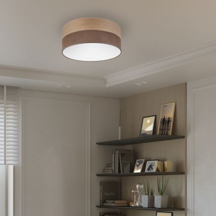 LED loftlampe SIRJA WOOD LED/20W/230V diameter 35 cm brun/eg