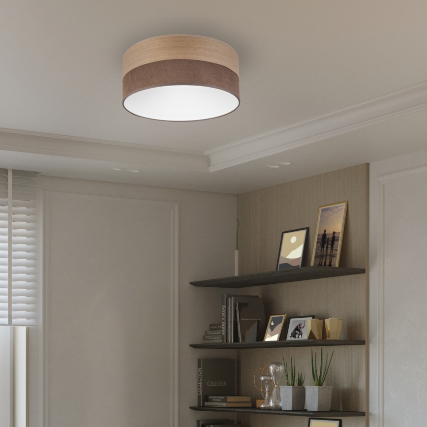 LED loftlampe SIRJA WOOD LED/20W/230V diameter 35 cm brun/eg