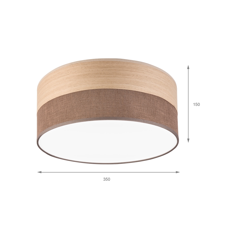 LED loftlampe SIRJA WOOD LED/20W/230V diameter 35 cm brun/eg