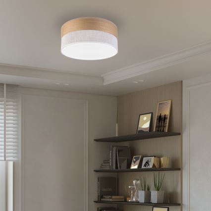 LED loftlampe SIRJA WOOD LED/20W/230V diameter 35 cm hvid/eg