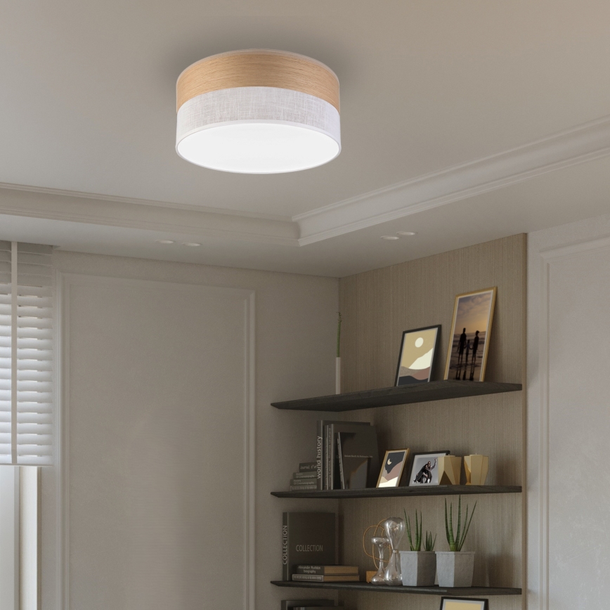 LED loftlampe SIRJA WOOD LED/20W/230V diameter 35 cm hvid/eg