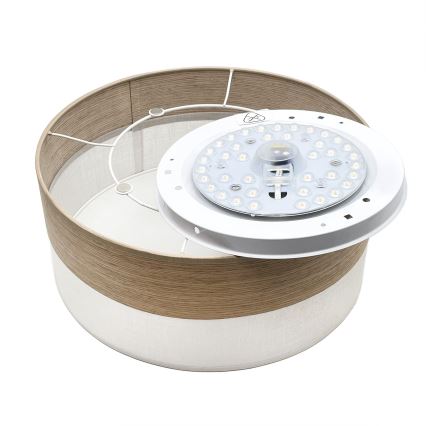 LED loftlampe SIRJA WOOD LED/20W/230V diameter 35 cm hvid/eg