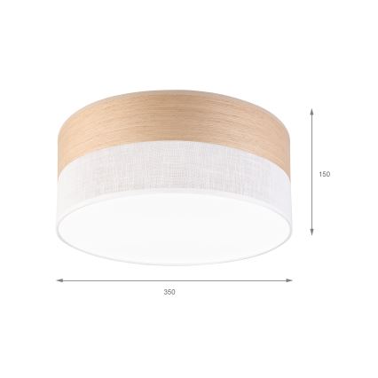 LED loftlampe SIRJA WOOD LED/20W/230V diameter 35 cm hvid/eg