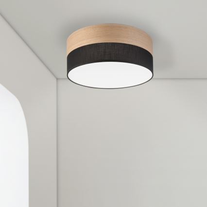 LED loftlampe SIRJA WOOD LED/20W/230V diameter 35 cm sort/eg
