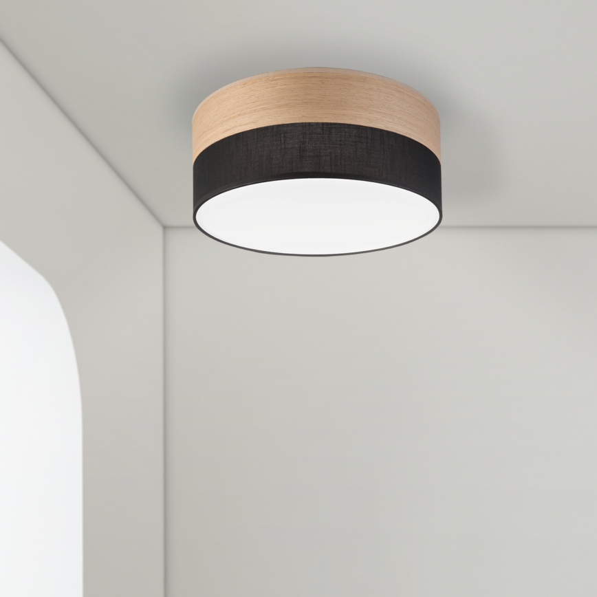 LED loftlampe SIRJA WOOD LED/20W/230V diameter 35 cm sort/eg