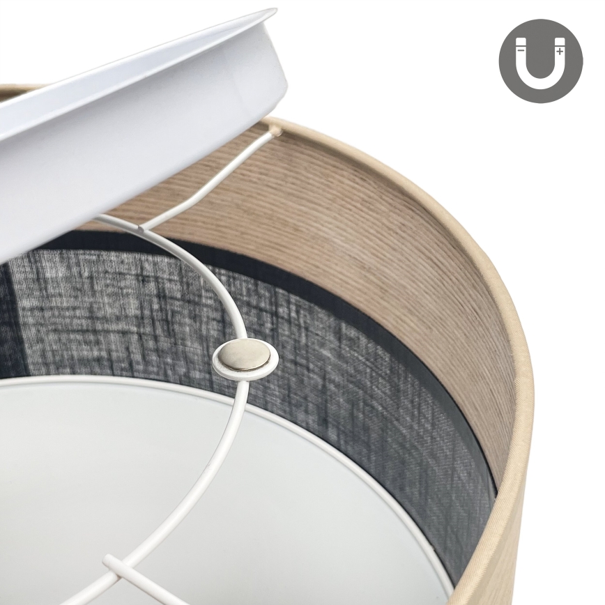 LED loftlampe SIRJA WOOD LED/20W/230V diameter 35 cm sort/eg