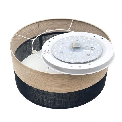 LED loftlampe SIRJA WOOD LED/20W/230V diameter 35 cm sort/eg