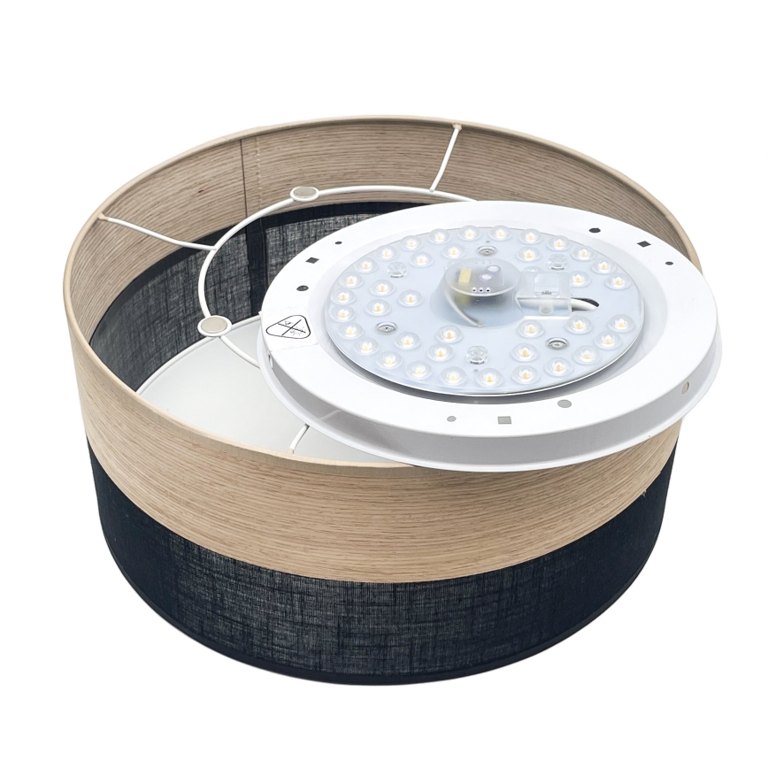 LED loftlampe SIRJA WOOD LED/20W/230V diameter 35 cm sort/eg