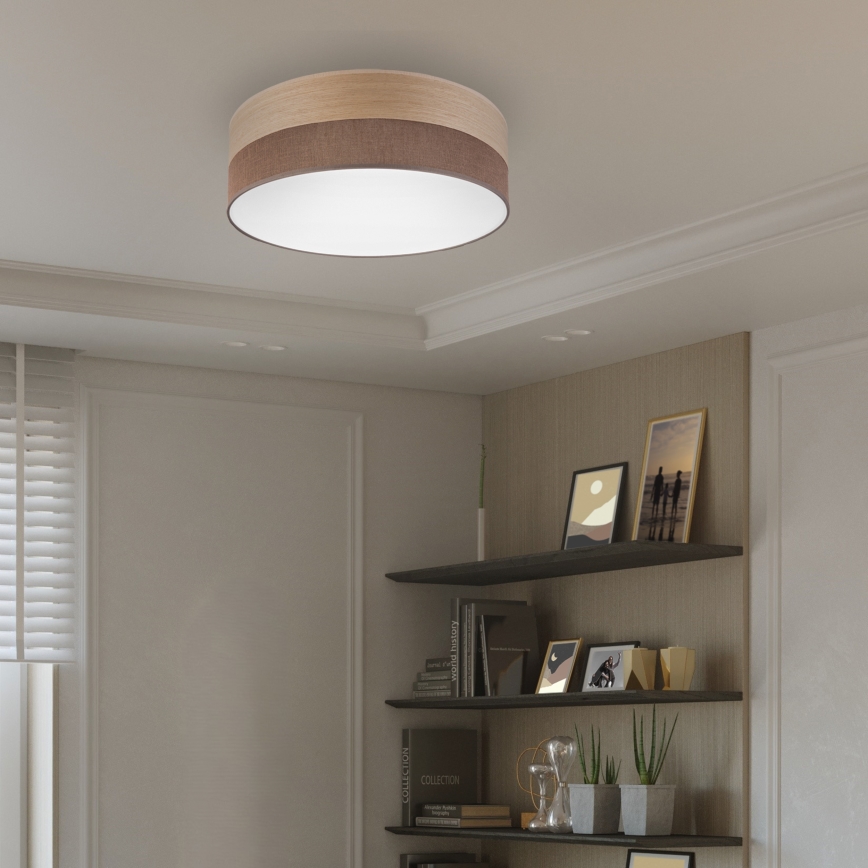 LED loftlampe SIRJA WOOD LED/36W/230V diameter 45 cm brun/eg
