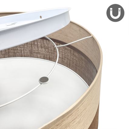 LED loftlampe SIRJA WOOD LED/36W/230V diameter 45 cm brun/eg