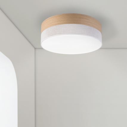 LED loftlampe SIRJA WOOD LED/36W/230V diameter 45 cm hvid/eg