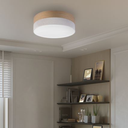 LED loftlampe SIRJA WOOD LED/36W/230V diameter 45 cm hvid/eg