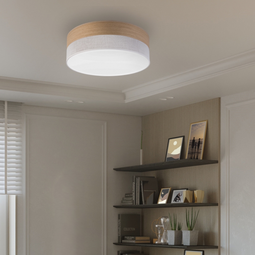LED loftlampe SIRJA WOOD LED/36W/230V diameter 45 cm hvid/eg