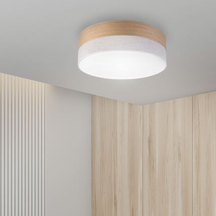 LED loftlampe SIRJA WOOD LED/36W/230V diameter 45 cm hvid/eg