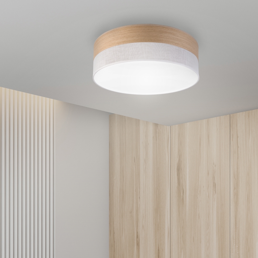 LED loftlampe SIRJA WOOD LED/36W/230V diameter 45 cm hvid/eg
