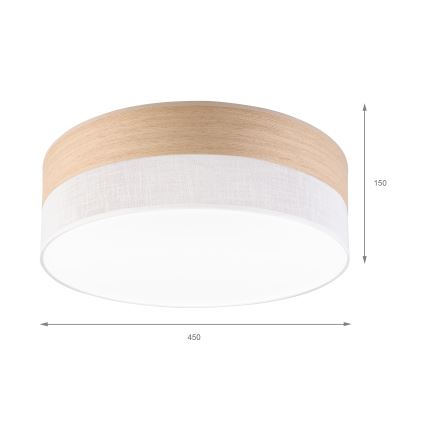 LED loftlampe SIRJA WOOD LED/36W/230V diameter 45 cm hvid/eg